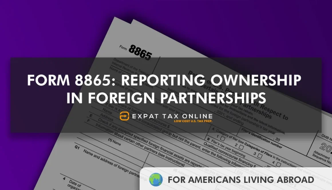 IRS Form 8865 | Expat Tax Online